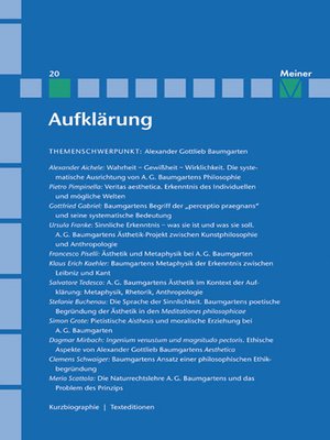 cover image of Aufklärung, Band 20